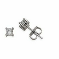 14K White Gold 1/3 CTW Princess Diamond Stud Earrings